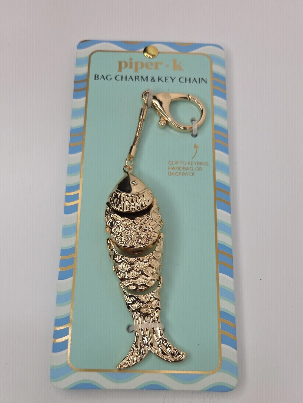 🐠▪️Piper K ▪️Sardine Viral Gold Fish Bag Charm & Key Chain 🐠✨️🐟
